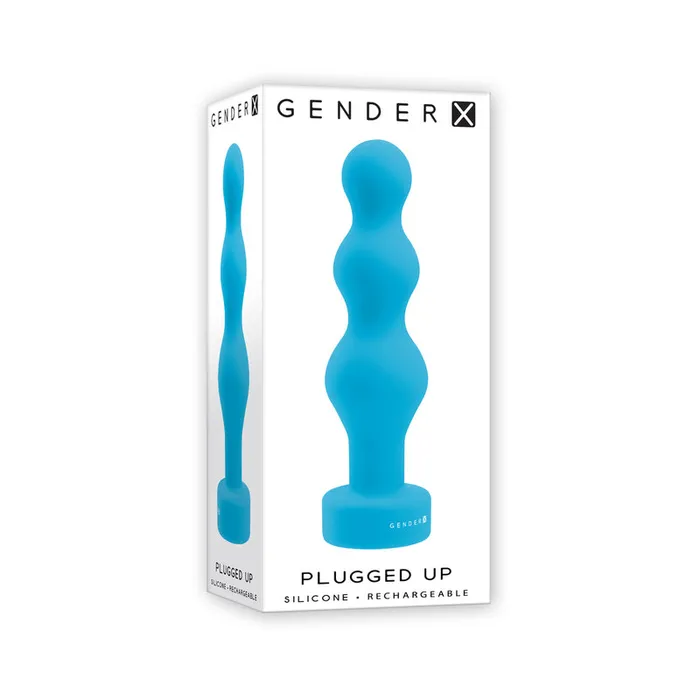 Gender X Plugged Up Silicone Vibrating Beaded Plug Teal Gender X Anal
