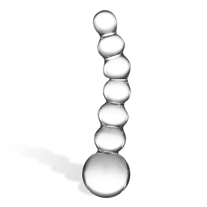 Glas Dildos Curved Glass Beaded Dildo 5