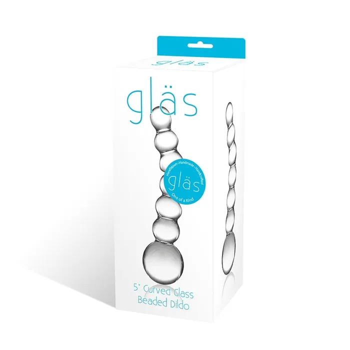 Glas Dildos Curved Glass Beaded Dildo 5