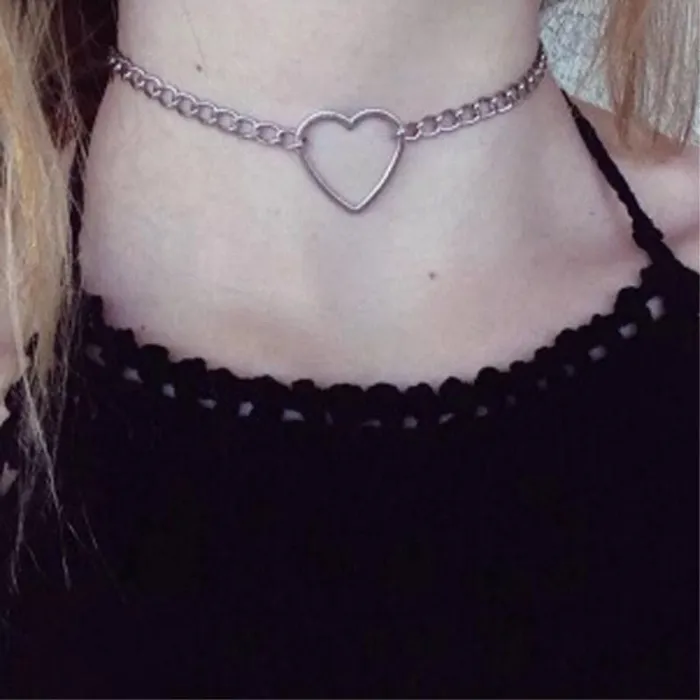 House of Dasein Anal BDSM Jewellery Gold Silver Heart Choker Bdsm Day Collar Submissive Necklace