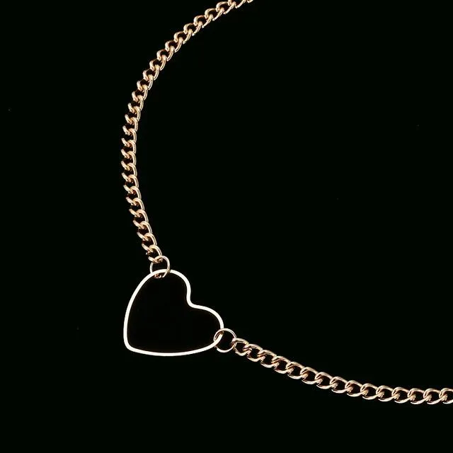 House of Dasein Anal BDSM Jewellery Gold Silver Heart Choker Bdsm Day Collar Submissive Necklace