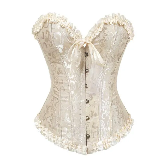 House of Dasein Female Sex Toys Corsets Ivory Cream Frill Corset Erotic Lingerie Fetish House of Dasein Female Sex Toys Corsets Ivory Cream Frill Corset Erotic Lingerie Fetish