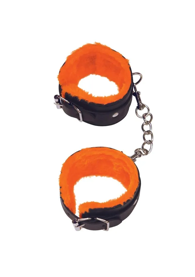 I ICONBRANDS Dildos Icon Brands The 9S Orange Is The New Black Love Cuffs Wrist Bdsm Fuzzy Handcuffs