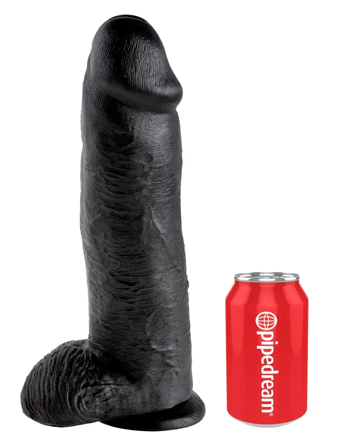 King Cock 12 with Balls in Black and White Jal Enterprises Dildos