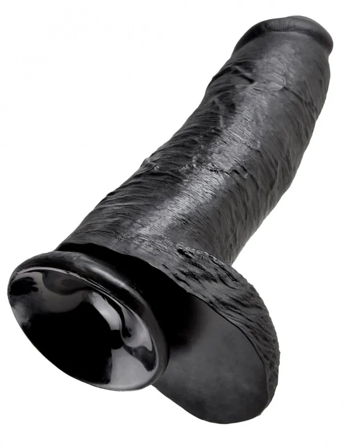King Cock 12 with Balls in Black and White Jal Enterprises Dildos