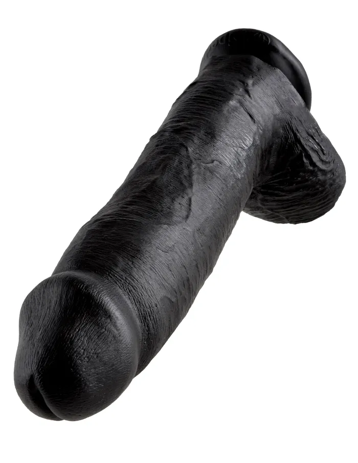 King Cock 12 with Balls in Black and White Jal Enterprises Dildos