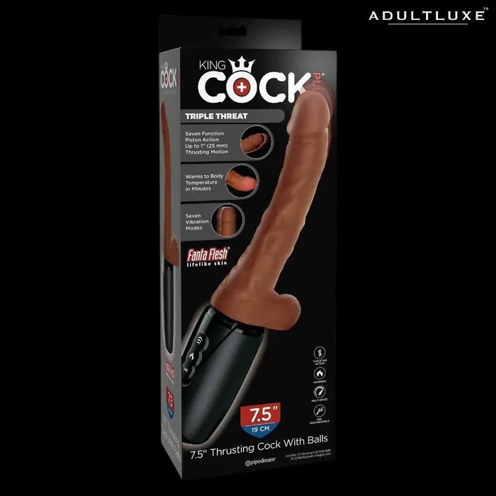 King Cock Plus Thrusting Warming Vibrating Dong Pipedream Products Dildos