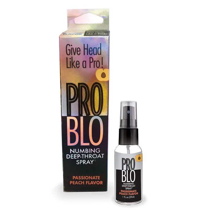 Little Genie Product Male Sex Toys Pro Blo Numbing Throat Spray Peach 1Oz