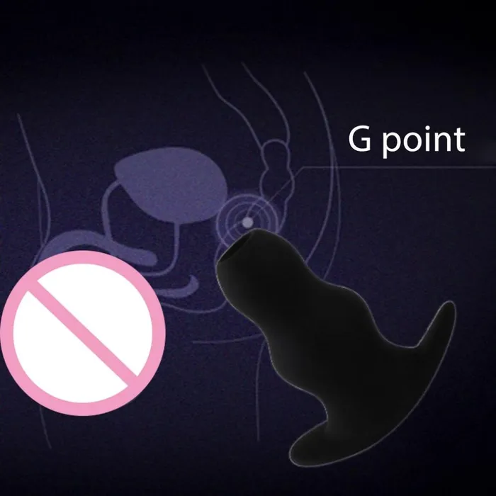 Male Sex Toys Hollow Enema Anal Plug CHASTITY CAGE CO