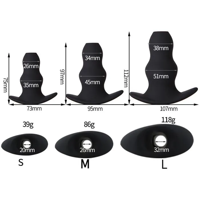 Male Sex Toys Hollow Enema Anal Plug CHASTITY CAGE CO