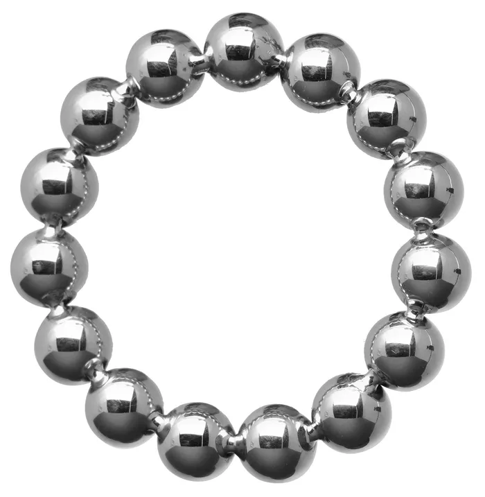Master Series Stainless Steel Beaded Cock Ring 175In Master Series Male Sex Toys