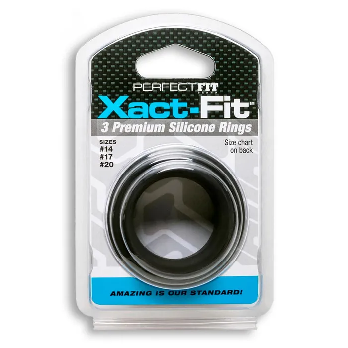 Perfect Fit Anal Pf XactFit Sili Rings 14 17 20 Blk