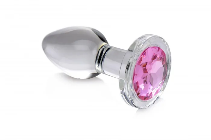 Pink Gem Glass Anal Plug Medium Booty Sparks Male Sex Toys