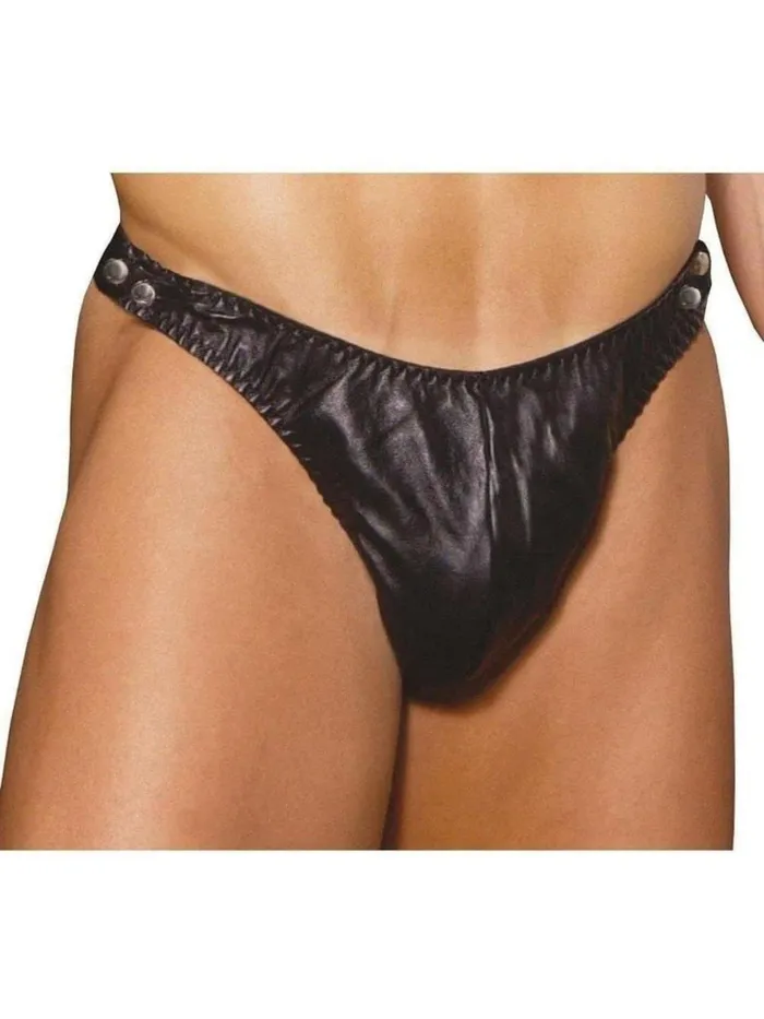 Restraints Elegant Moments Elegant Moments EmL9139 MenS Leather Thong With Side Straps Xl Black Leather Restraints Elegant Moments Elegant Moments EmL9139 MenS Leather Thong With Side Straps Xl Black Leather