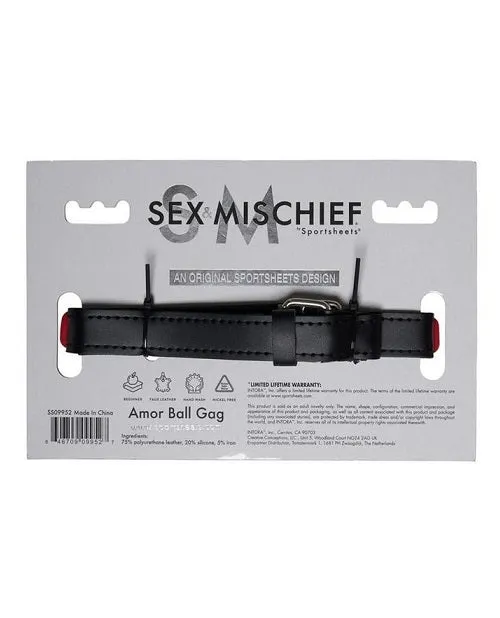 Sex Mischief Amor Ball Gag RedBlack Sportsheets Anal