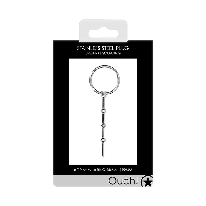 Shots America LLC Male Sex Toys Ouch Urethral Snding Mtl Plg Bead 6Mm