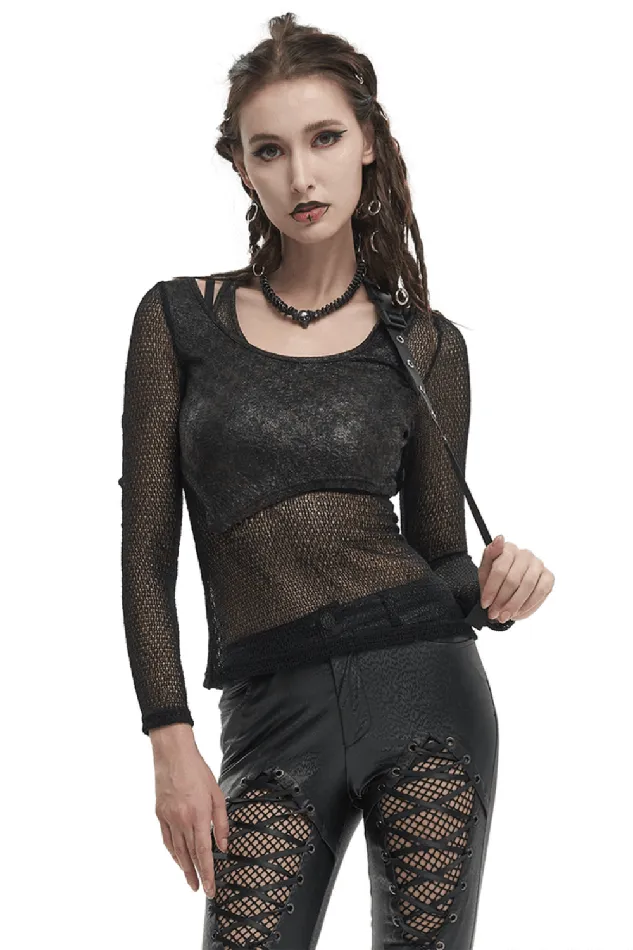 Anal Black Gothic Top for Women with ONeck and Strap EVEs SECRETS