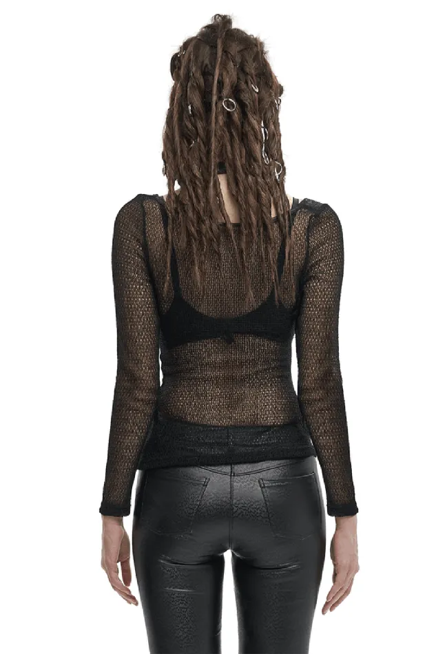 Anal Black Gothic Top for Women with ONeck and Strap EVEs SECRETS