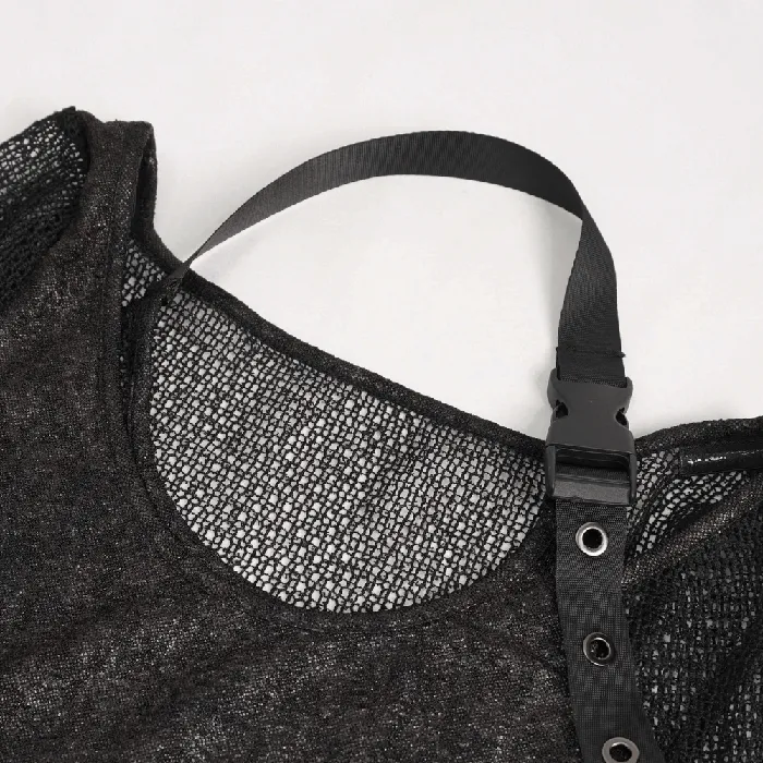 Anal Black Gothic Top for Women with ONeck and Strap EVEs SECRETS