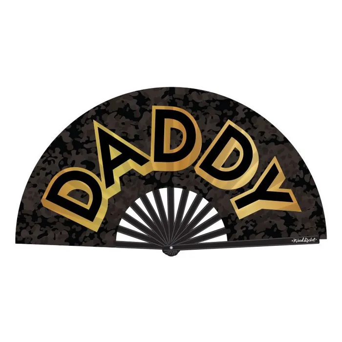 Anal Daddy Folding Fan Black Wood Rocket