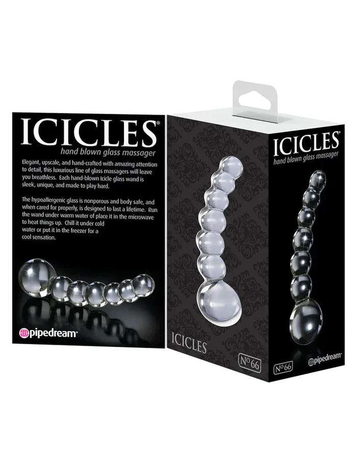 Anal Icicles No 66 Curved Beaded Glass 475 inch Pipedream