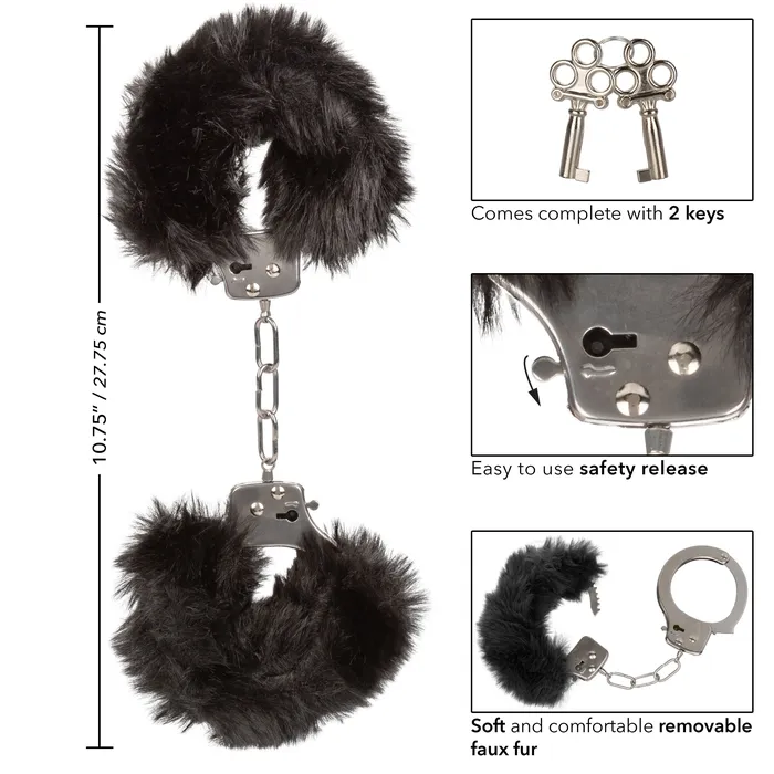 CalExotics Anal Ultra Fluffy Furry Cuffs Black