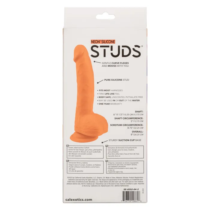 CALEXOTICS Dildos NEON SILCONE STUDS 6 ORANGE