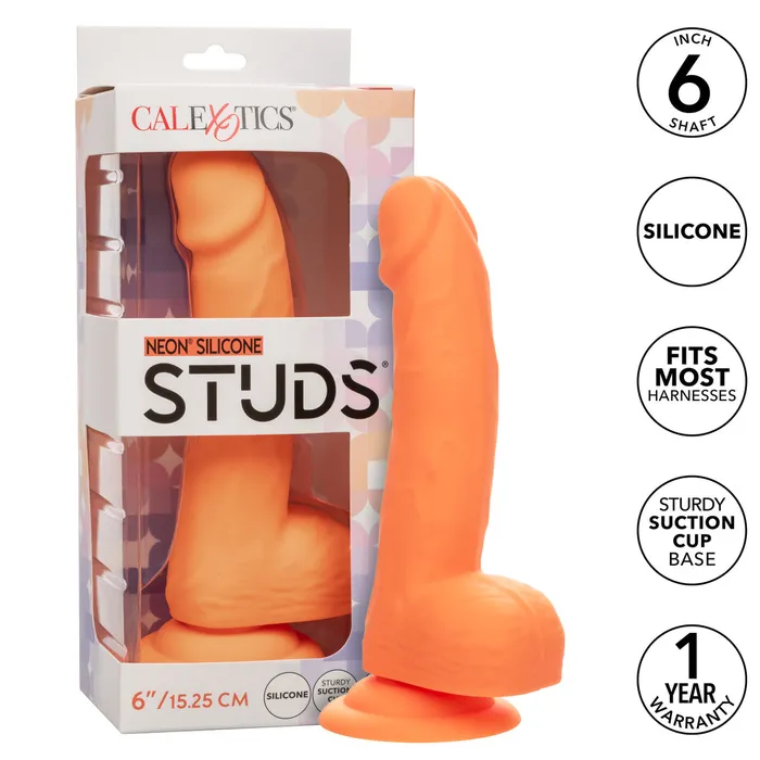 CALEXOTICS Dildos NEON SILCONE STUDS 6 ORANGE