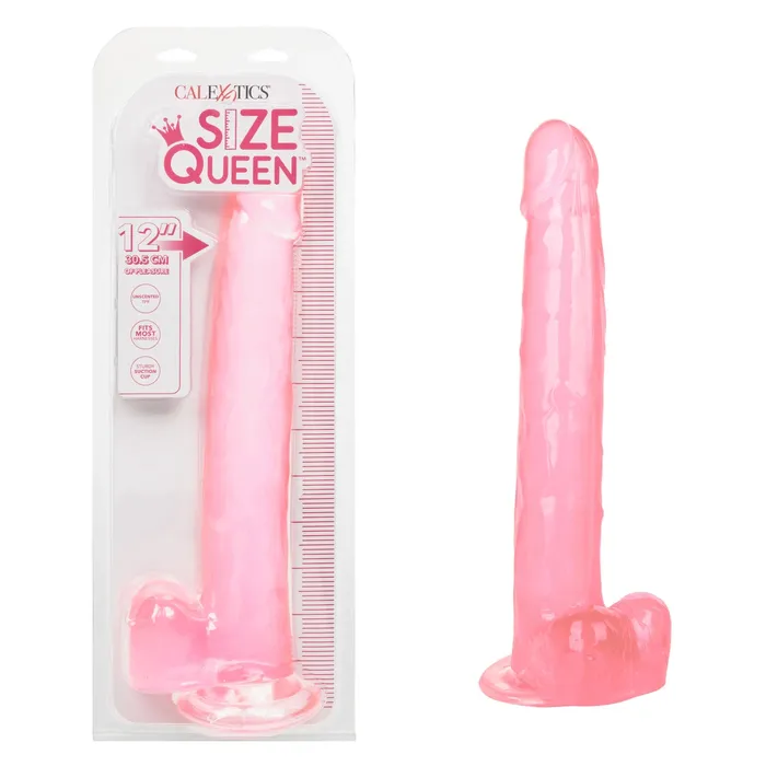 CalExotics Female Sex Toys Calexotics SIZE QUEEN Flexible Dildo with Suction Cup 12 inch Pink CalExotics Female Sex Toys Calexotics SIZE QUEEN Flexible Dildo with Suction Cup 12 inch Pink