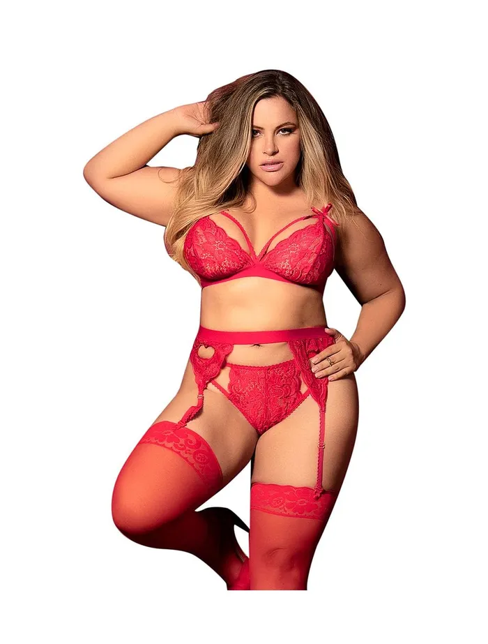 Couples Mapale Mapale Queen Three Piece Garters Set