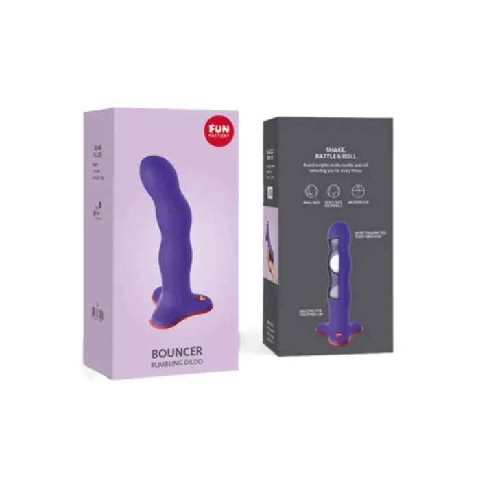 Dildos Sugar and Sas Fun Factory BOUNCER DILDO with 3 rotating ORGASM BALLS inside the shaft and Suction Cup includes FREE TOYBAG