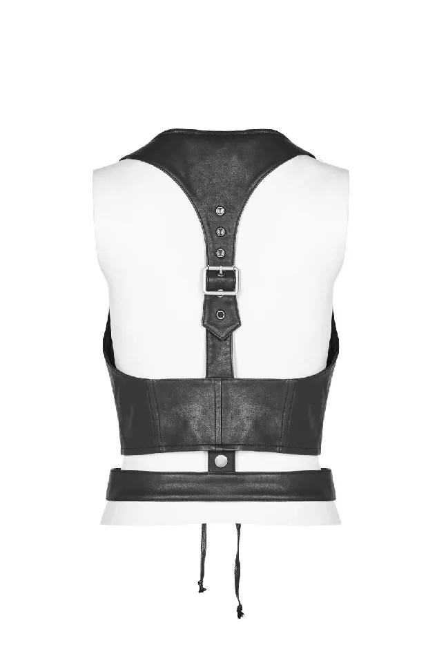 EVEs SECRETS Black Punkinspired LaceUp PU Leather Corset Anal