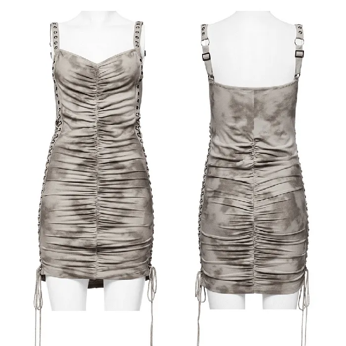 EVEs SECRETS Male Sex Toys PunkInspired TieDye Dress with Drawstring Details