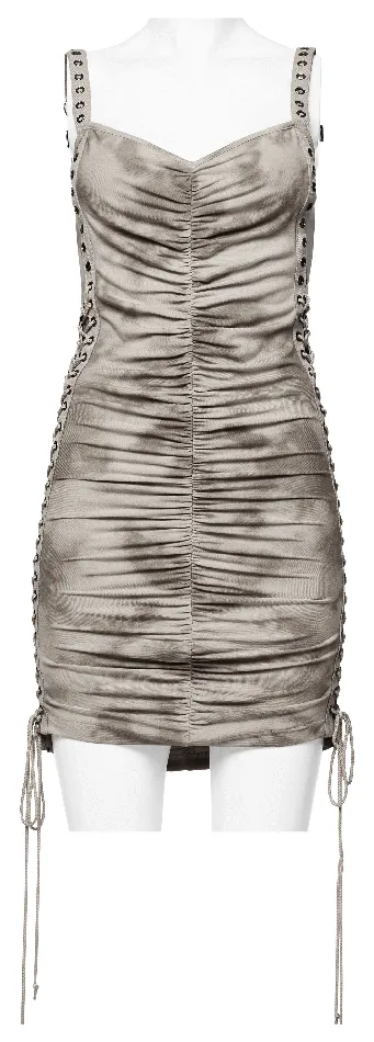 EVEs SECRETS Male Sex Toys PunkInspired TieDye Dress with Drawstring Details