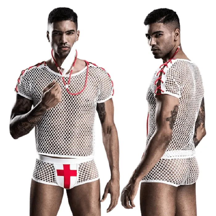 EVEs SECRETS Mens Doctor Erotic Uniform Sexy Mesh Cosplay Outfits Female Sex Toys