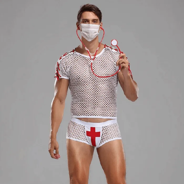 EVEs SECRETS Mens Doctor Erotic Uniform Sexy Mesh Cosplay Outfits Female Sex Toys