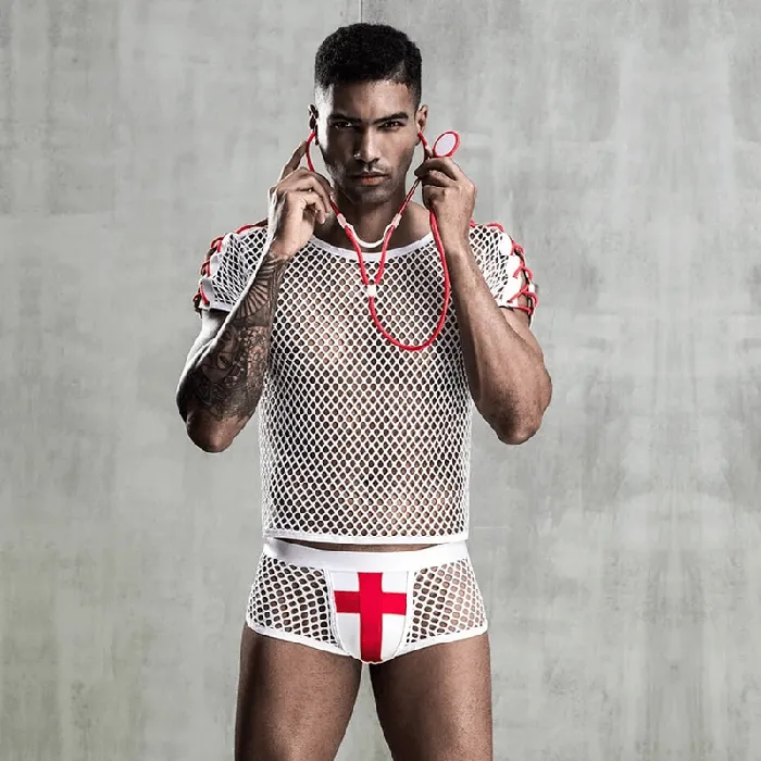 EVEs SECRETS Mens Doctor Erotic Uniform Sexy Mesh Cosplay Outfits Female Sex Toys
