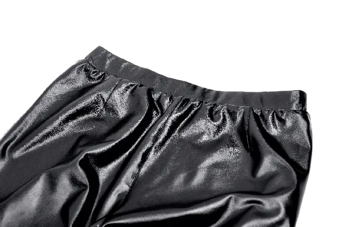 EVEs SECRETS Restraints Stylish PU Leather Leggings with Sheer Mesh Details