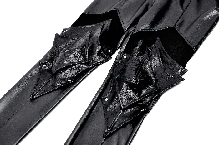 EVEs SECRETS Restraints Stylish PU Leather Leggings with Sheer Mesh Details