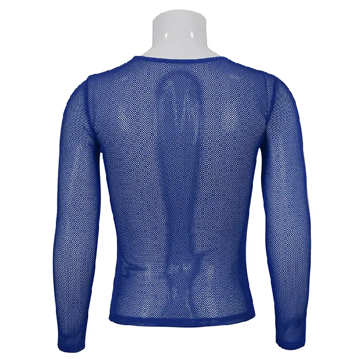 EVEs SECRETS Vibrators Stylish Mens Blue Mesh Top Fashionable Long Sleeves