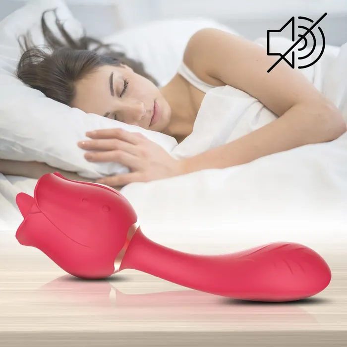 Female Sex Toys Lusty Age Rose 2 in 1 Clitoral Licking Vibrating Vibrator