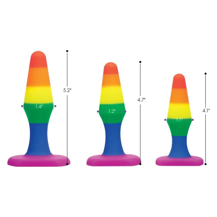 Frisky Anal Rainbow Ready Butt Plug Trainer Set Rainbow
