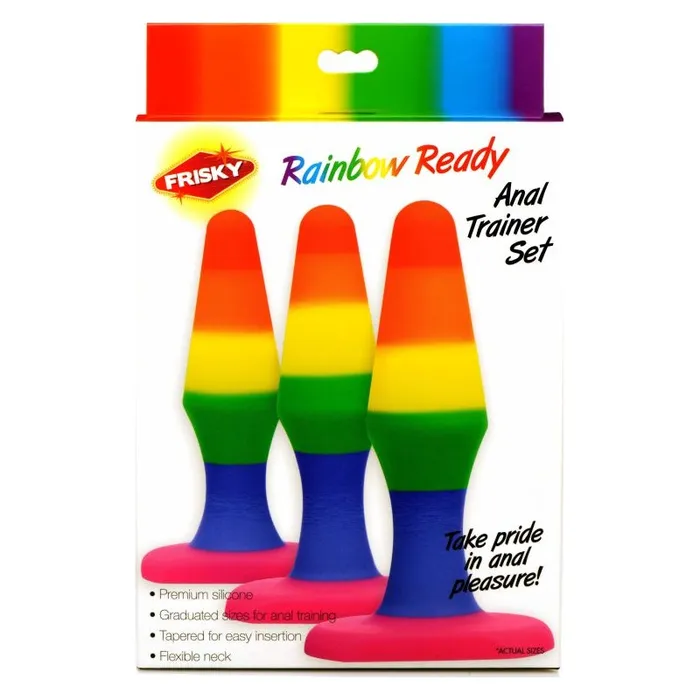 Frisky Anal Rainbow Ready Butt Plug Trainer Set Rainbow