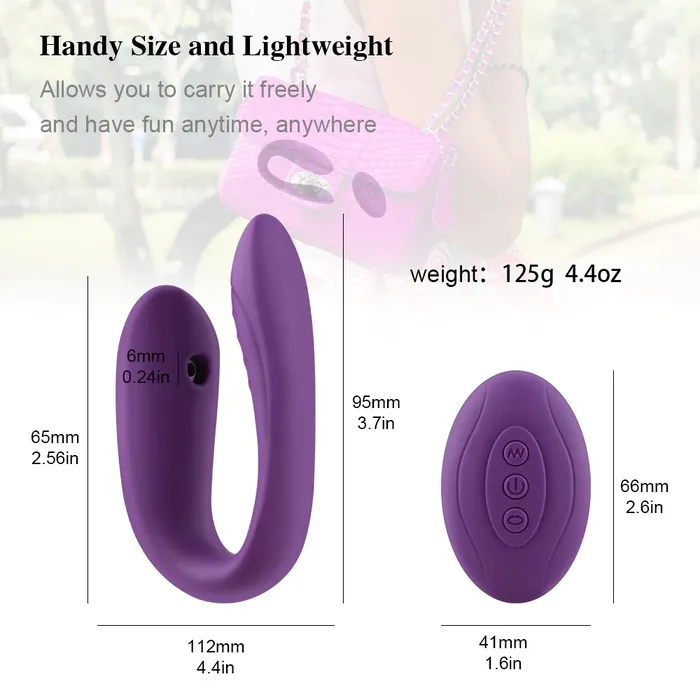 GSpot and Clit Vibrating and Suction Stimulator with Remote Control Double Motor UShape Vibrator EVEs SECRETS Female Sex Toys