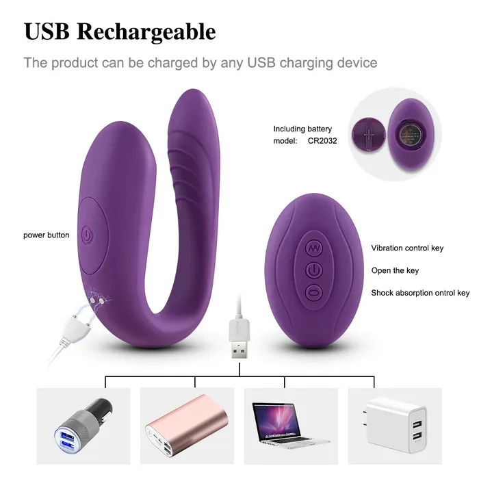 GSpot and Clit Vibrating and Suction Stimulator with Remote Control Double Motor UShape Vibrator EVEs SECRETS Female Sex Toys