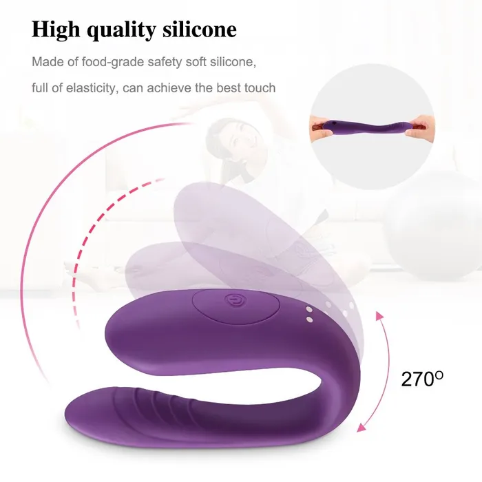 GSpot and Clit Vibrating and Suction Stimulator with Remote Control Double Motor UShape Vibrator EVEs SECRETS Female Sex Toys
