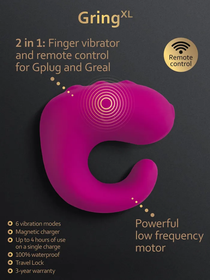 Gring XL Vibrating Clit Ring and Powerful Finger Vibrator Sex Toy Gvibe EU Female Sex Toys