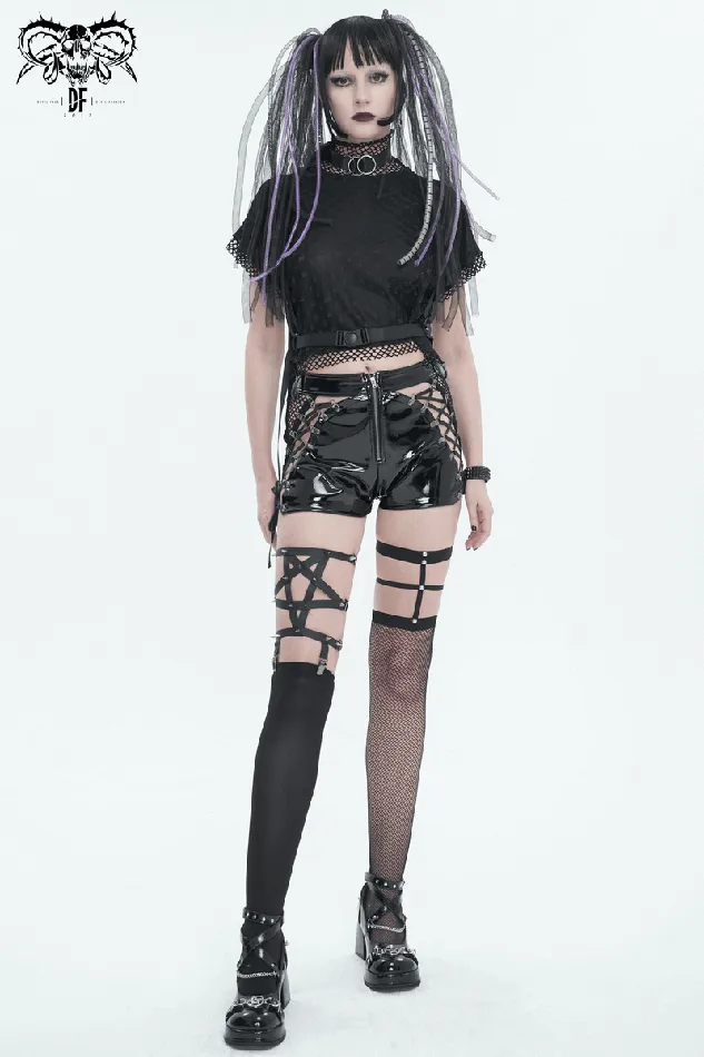Male Sex Toys EVEs SECRETS Asymmetrical Punk Socks with Studs and Garter for Women