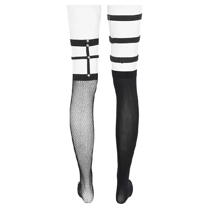 Male Sex Toys EVEs SECRETS Asymmetrical Punk Socks with Studs and Garter for Women