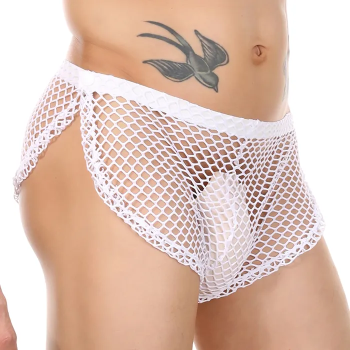 Male Sex Toys EVEs SECRETS Sexy Mens Fishnet Underwear Mesh SeeThrough Side Split Panties Male Erotic Lingerie